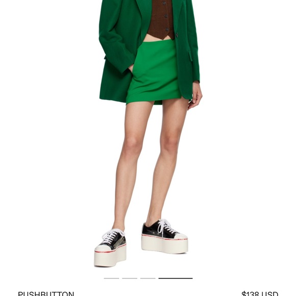 PUSHBUTTON SSense mini skirt with slit green - Picture 3 of 4